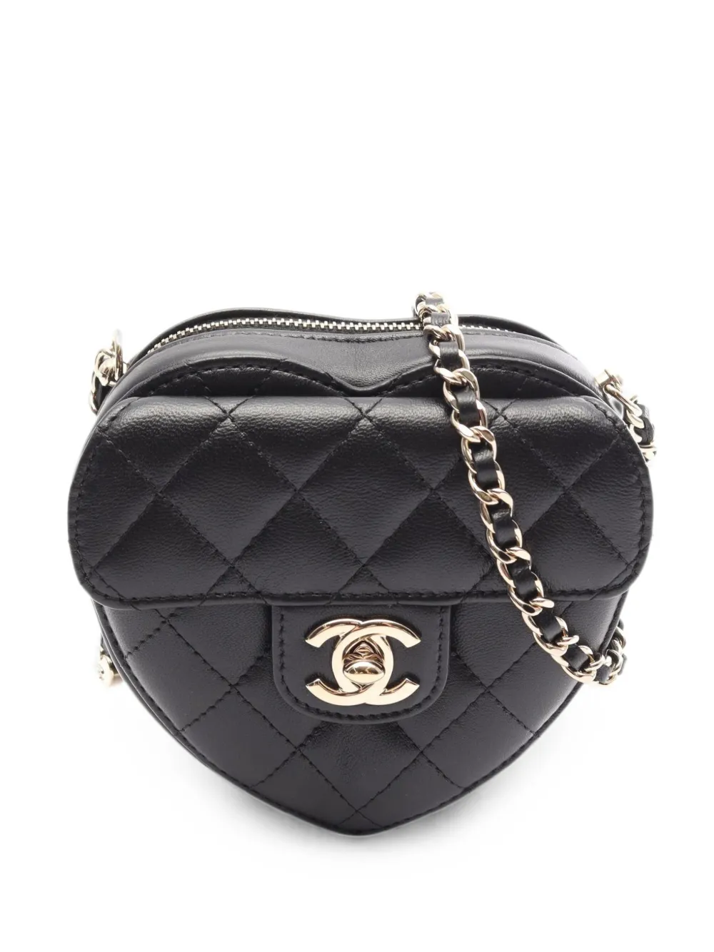 CHANEL Pre-Owned 2021 Heart mini bag - Nero