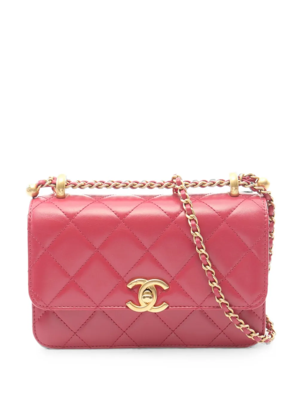CHANEL Pre-Owned 2021s small Matelassé chain shoulder bag - Rosa