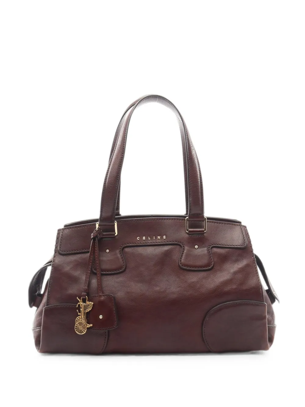 Celine Pre-Owned 2000s horse-carriage charm tote bag - Braun
