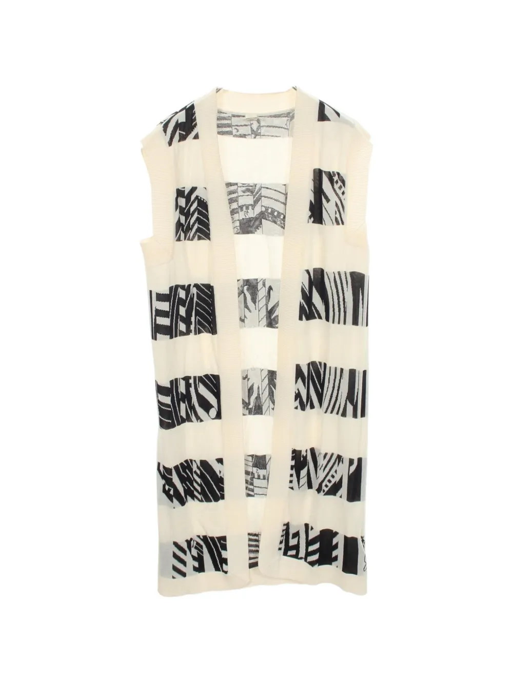 Hermès Pre-Owned 2010s logo-graphic knit vest - Nude