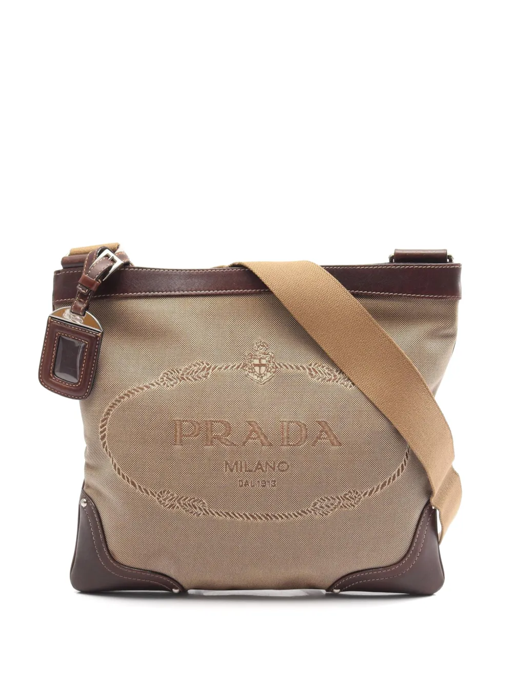 Prada Pre-Owned 2000s mide Logo Jacquard shoulder bag - Toni neutri
