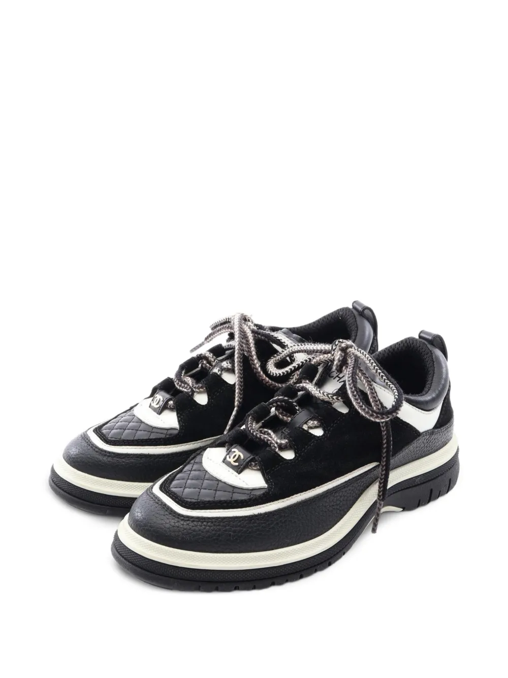 CHANEL Pre-Owned 1986-1988 Matelassé-detail low-top sneakers - Schwarz