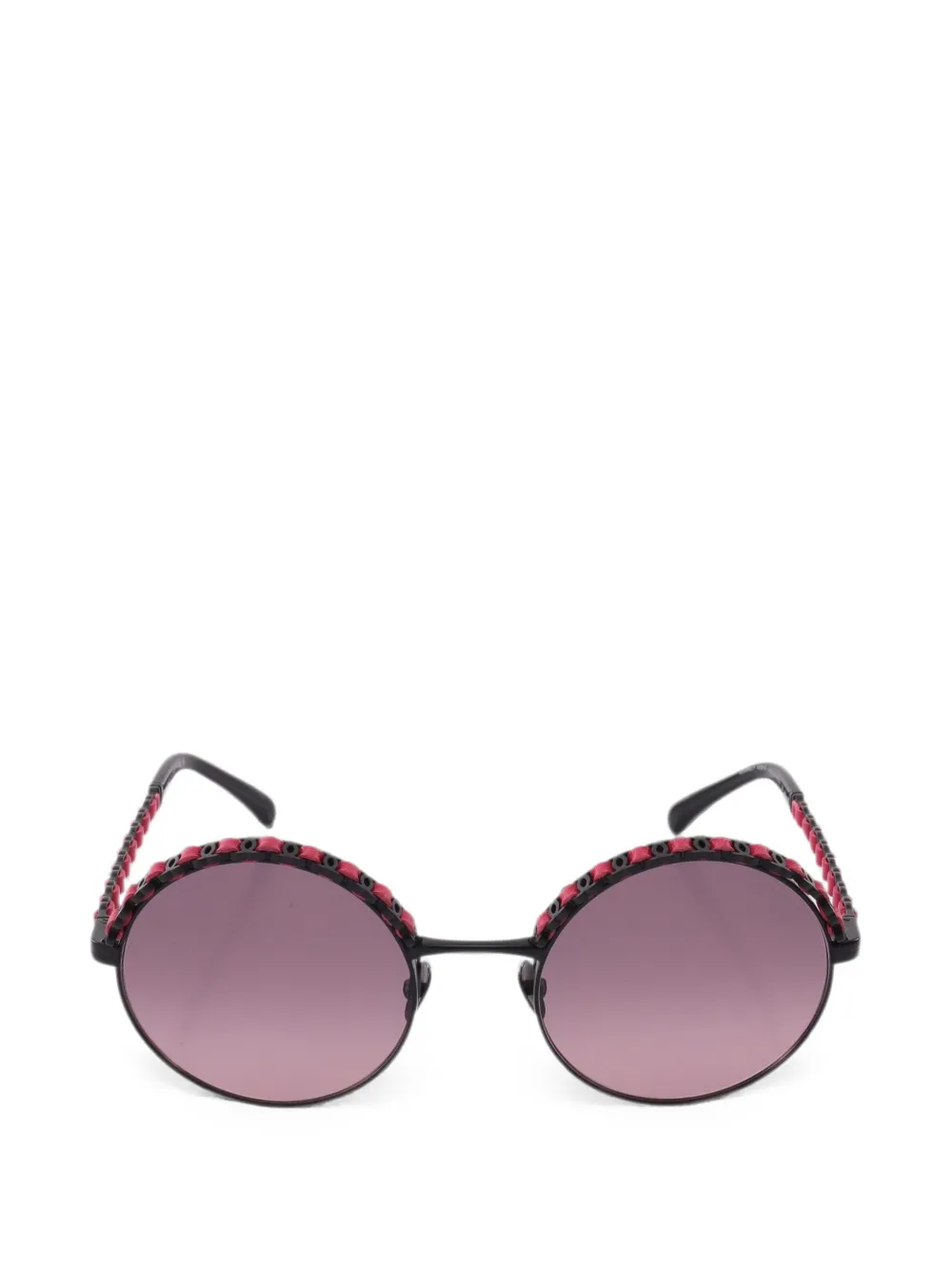 CHANEL Pre-Owned round frame sunglasses - Schwarz