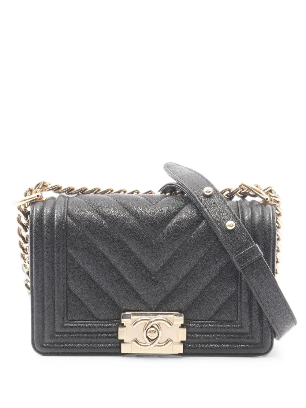 CHANEL Pre-Owned 2019 Boy chevron-quilted shoulder bag - Schwarz
