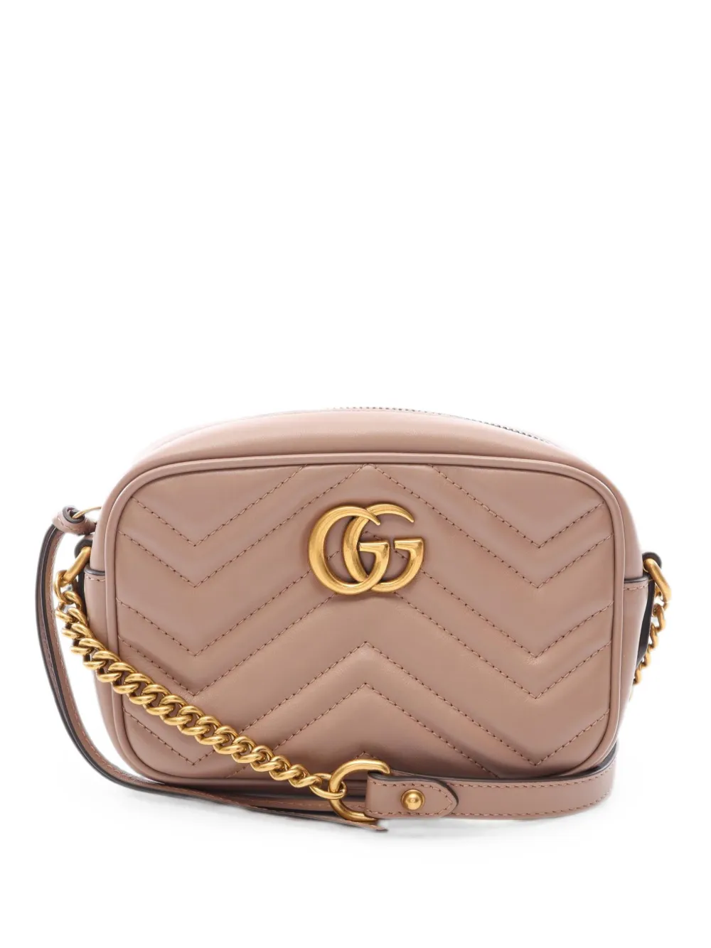 Pre-owned Gucci 2010s Gg Marmont Quilted Shoulder Bag In Neutrals