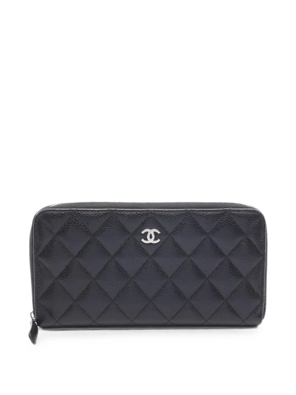 CHANEL Pre-Owned quilted caviar leather wallet - Schwarz