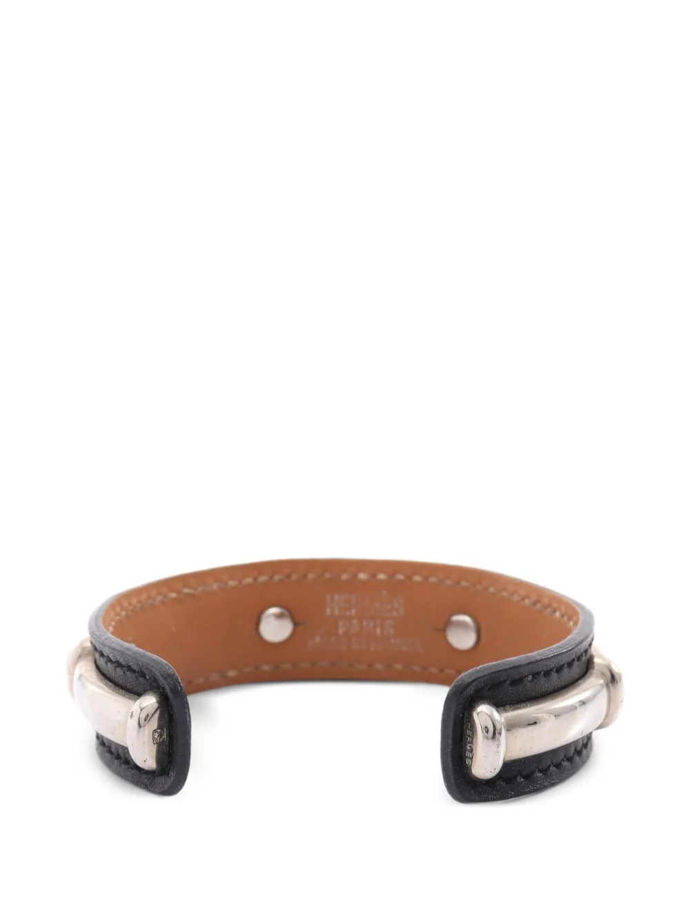 Hermès Pre-Owned 2000 Agata leather bangle - Argento
