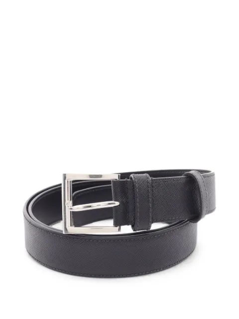 Prada Pre-Owned 2010s Saffiano triangle logo belt