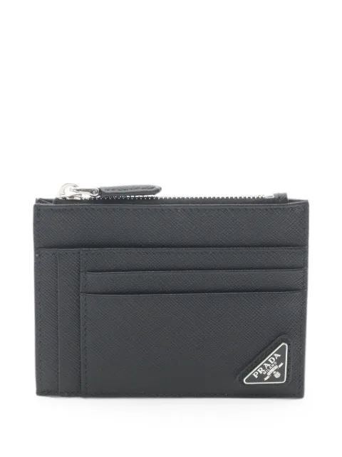 Prada Pre-Owned tarjetero de piel Saffiano con logo triangular 2020