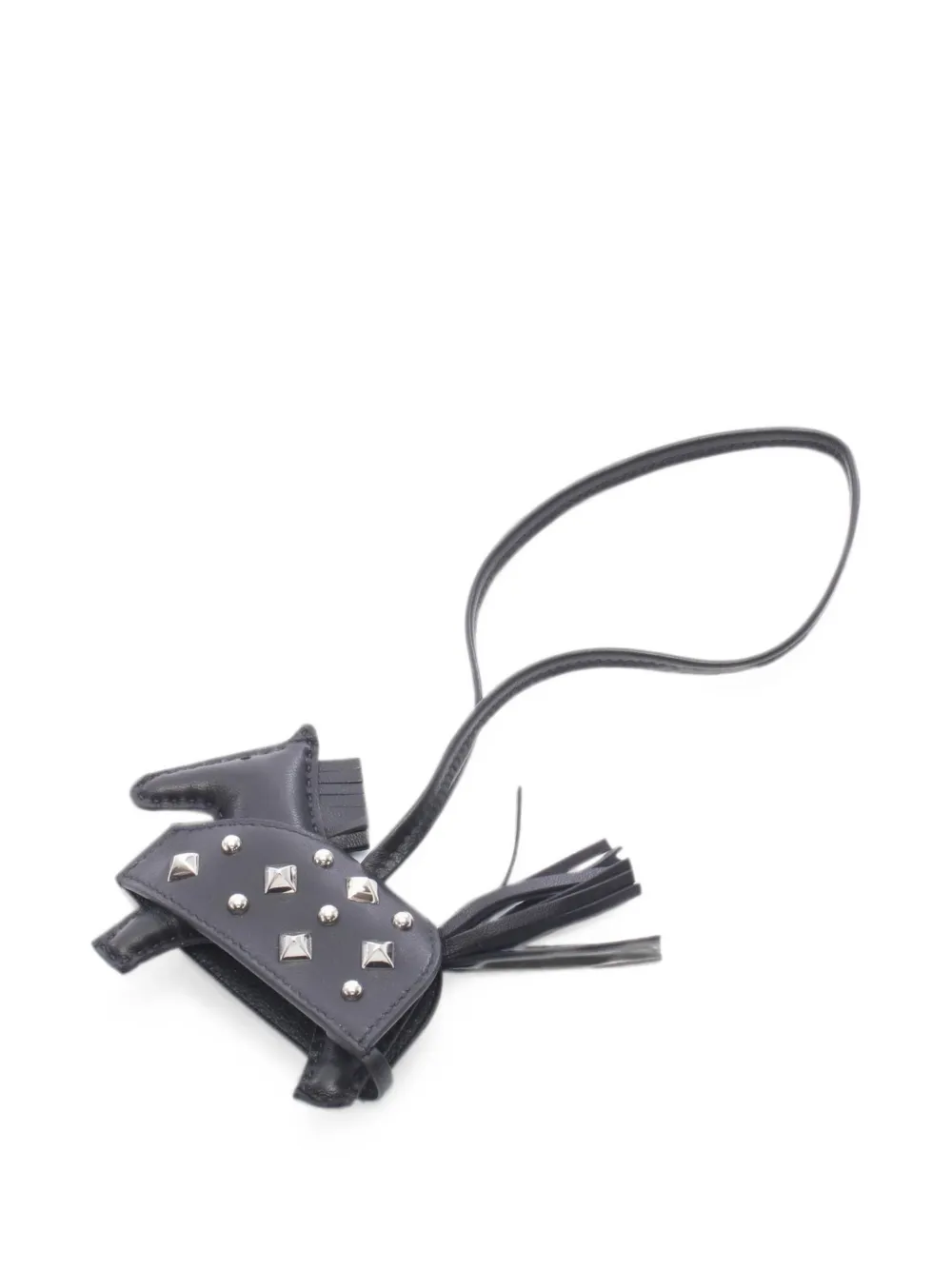 Pre-owned Hermes 2026 Pm Rodeo Bag Charm In Black