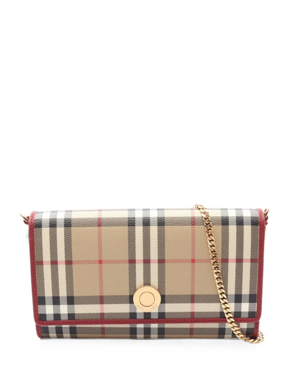 Burberry Pre-Owned Nova check chain wallet - Nude