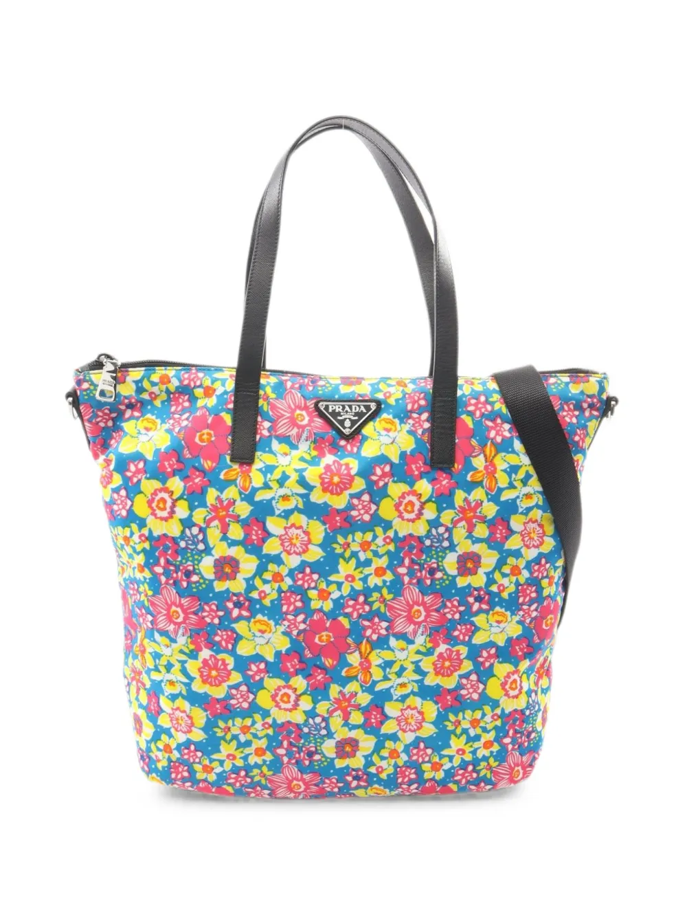 Prada Pre-Owned 2010s Tessuto Stampat floral tote bag - Blu