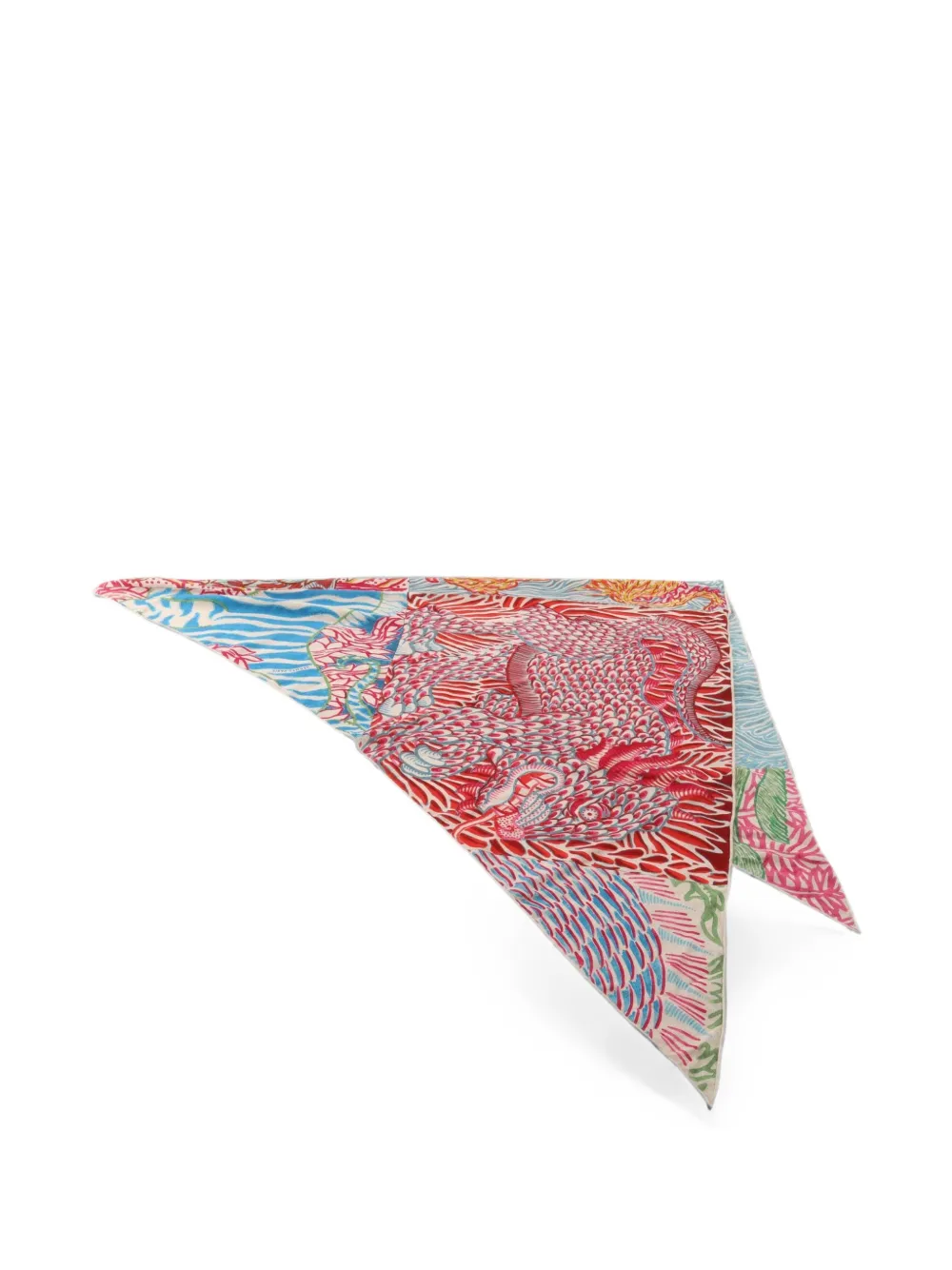 Pre-owned Hermes 2010s Sweet Dreams Triangle Scarf In Neutrals