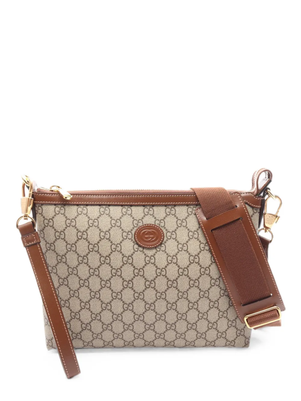 Gucci Pre-Owned 2010s GG Supreme Interlocking G messenger bag - Nude