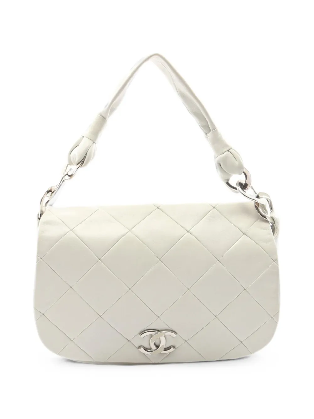 Pre-owned Chanel 2006-2008 Matelassé Shoulder Bag In Neutrals