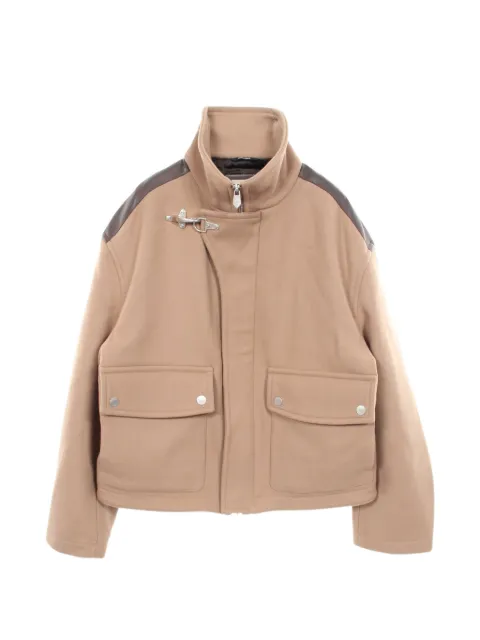 Hermès Pre-Owned 2010s leather-trim wool jacket