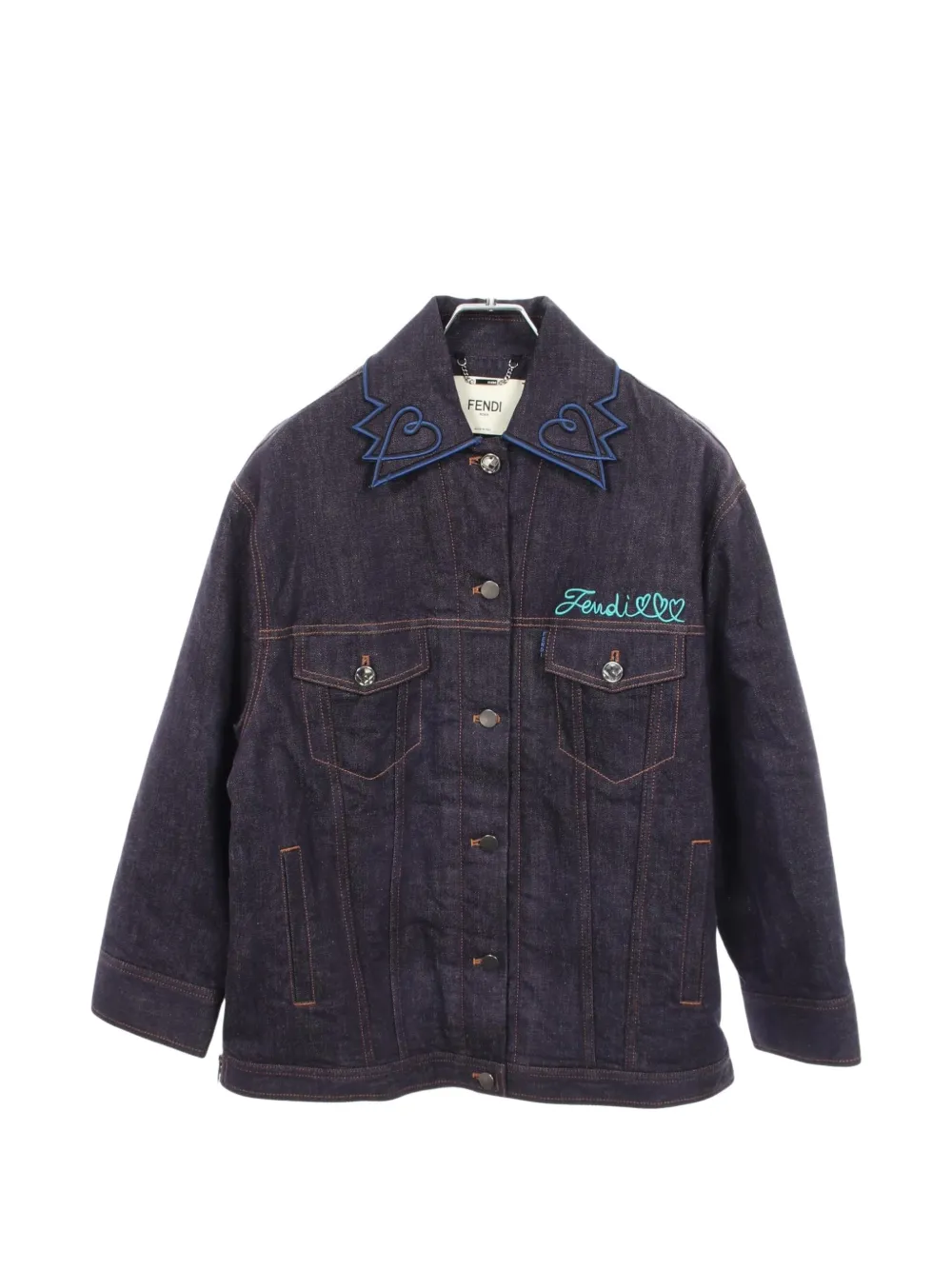 Fendi Pre-Owned veste en jean Open Your Heart (années 2010) - Bleu