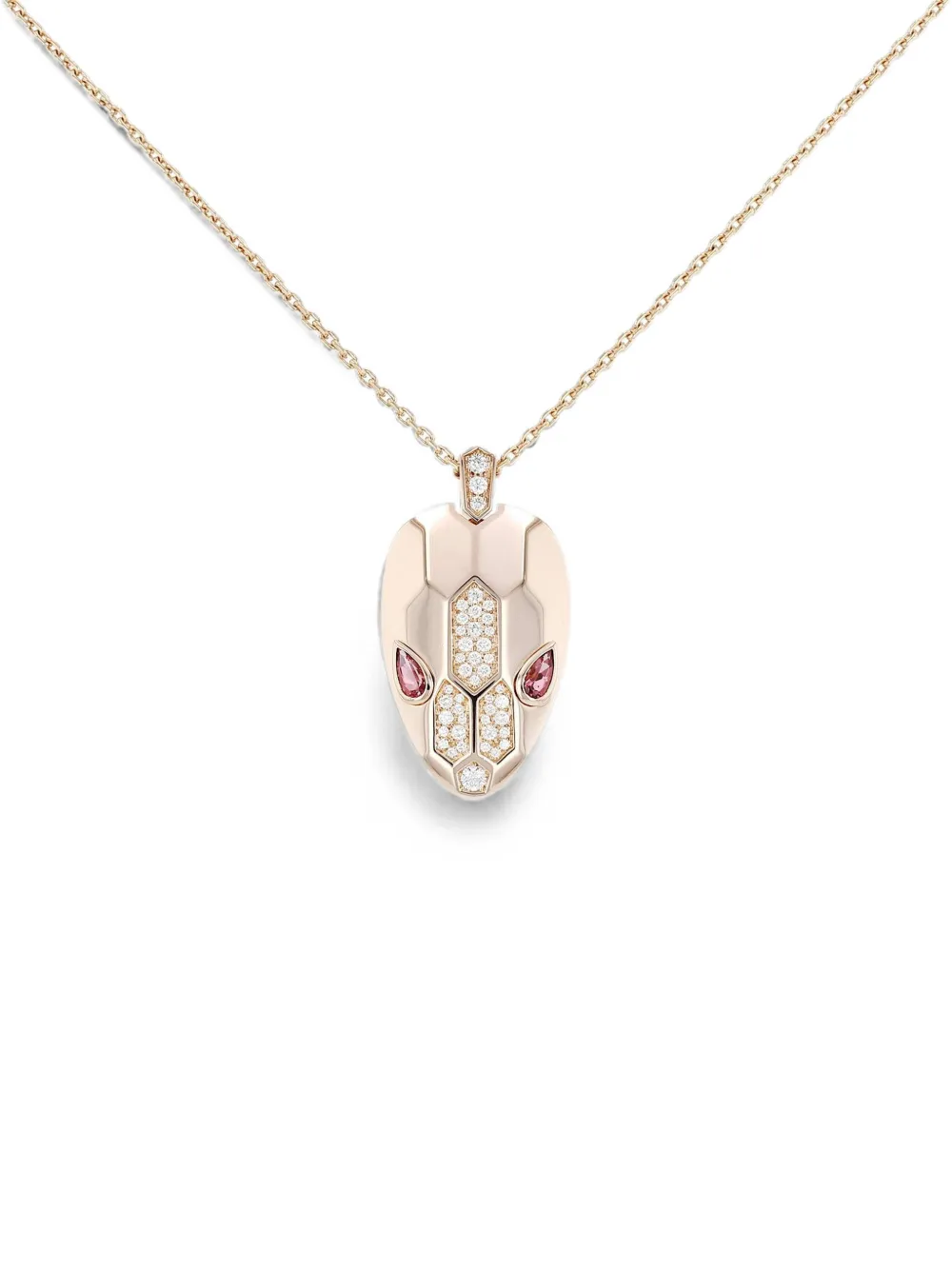 Bvlgari Pre-Owned 2010s Serpenti Seduttori tourmaline and diamond necklace - Rosa