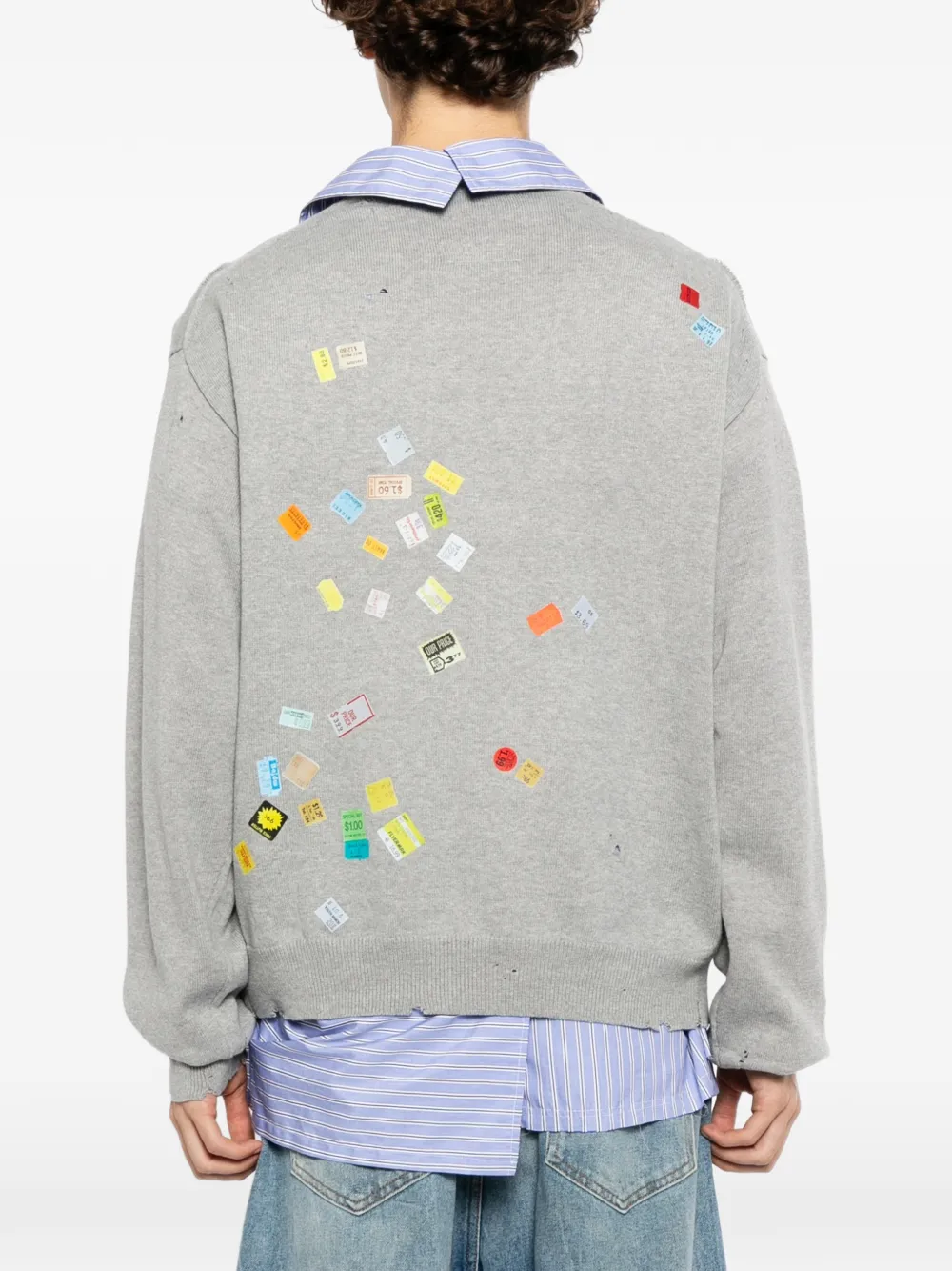 Maison MIHARA YASUHIRO Trui met stickerprint Grijs