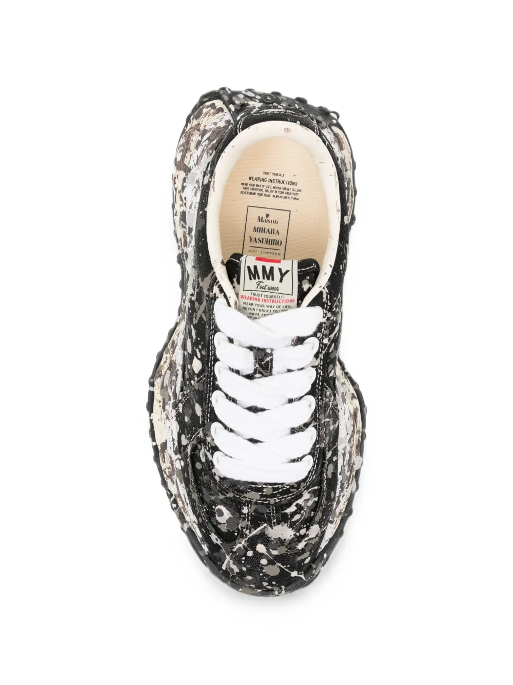 Maison MIHARA YASUHIRO paint-splatter sneakers Zwart
