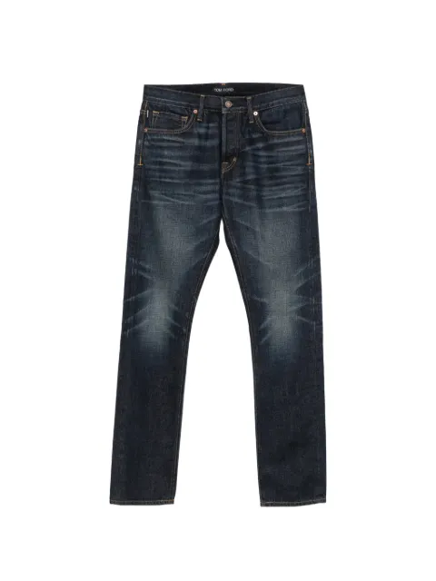 TOM FORD belt-loop logo-patch jeans