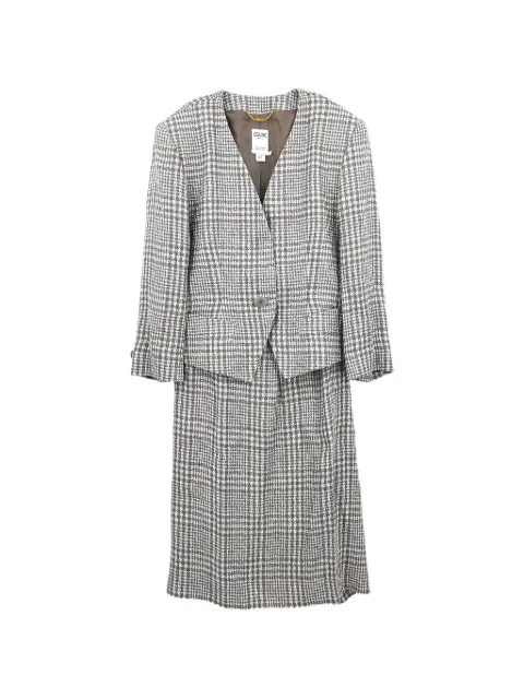 Celine Pre-Owned 1990-2000s check skirt suit