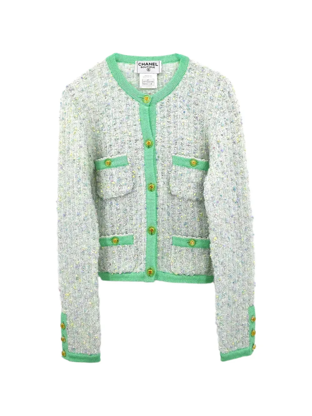 CHANEL Pre-Owned 1997 CC logo-button cardigan - Grün