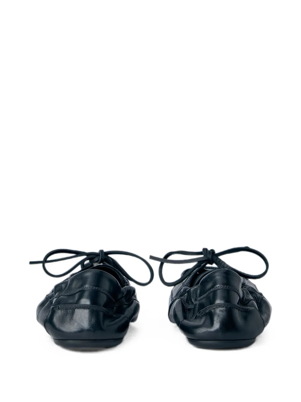 Prada shuffle antiqued leather laced shoes Zwart