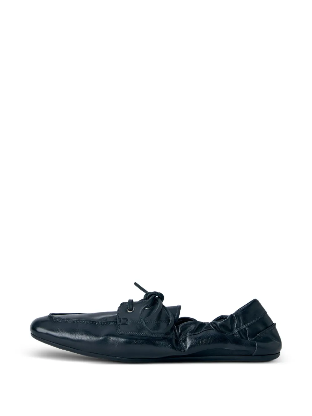 Prada shuffle antiqued leather laced shoes Zwart