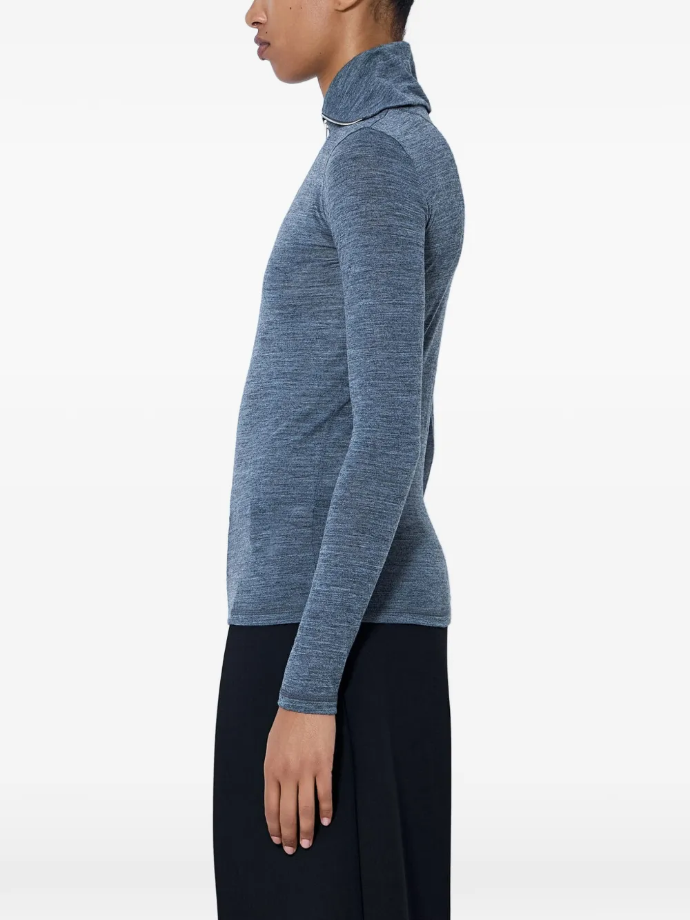 Jil Sander Fijngebreide polotop met kwartrits Grijs