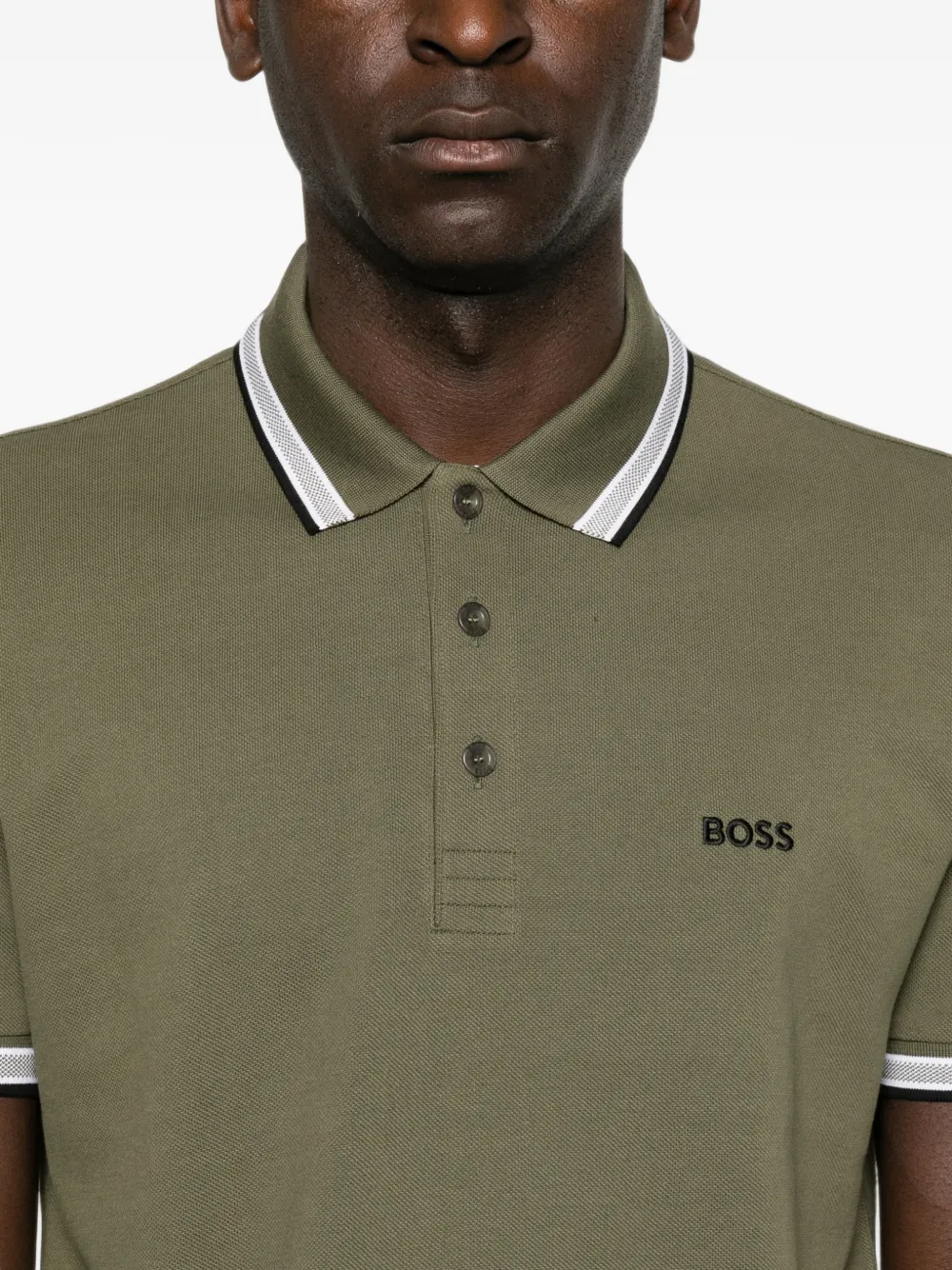 BOSS Poloshirt met geborduurd logo Groen