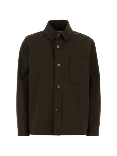 Saint Laurent logo-embroidered cotton jacket
