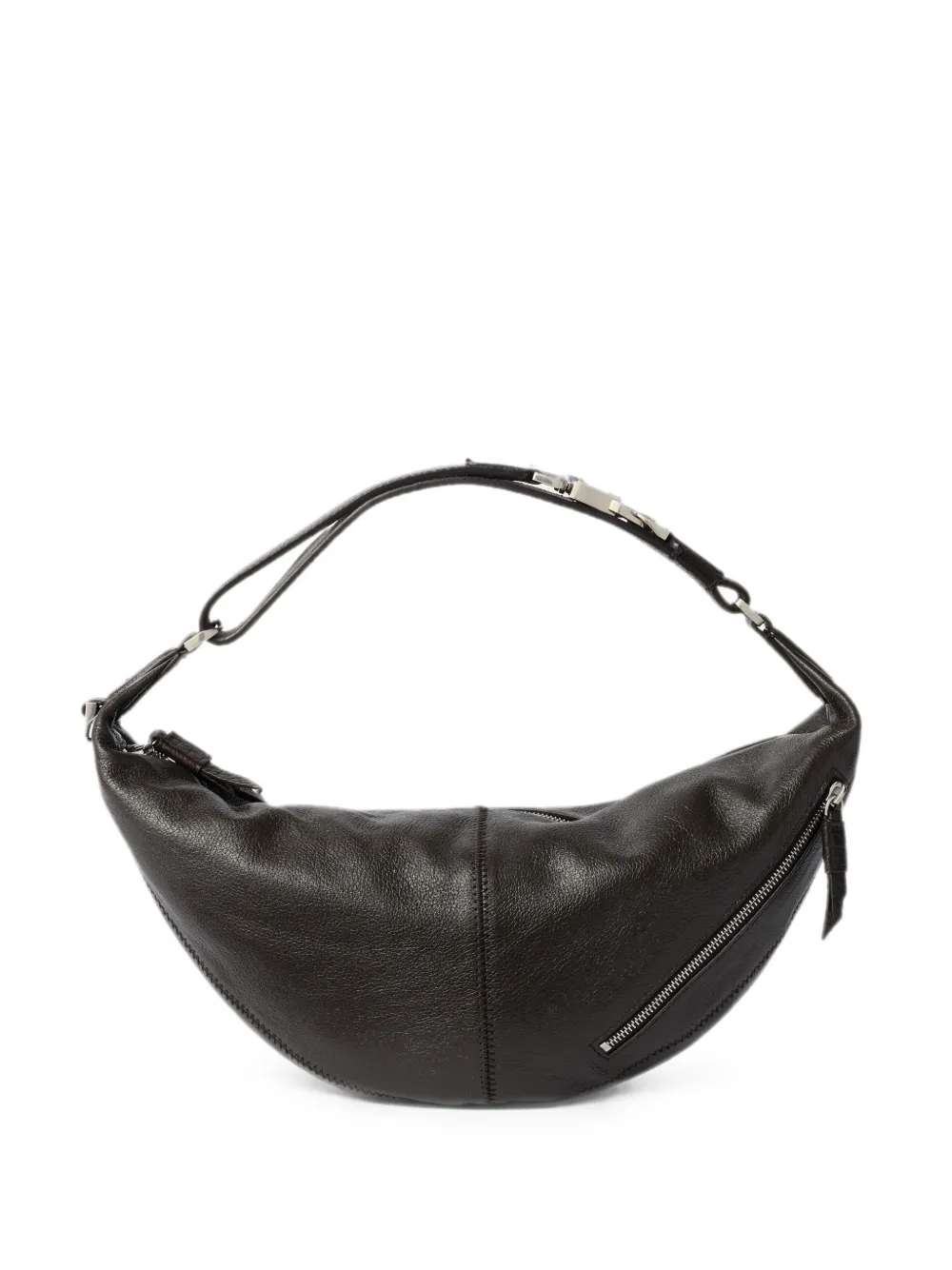 LEMAIRE mini Quiver Clip bag in grained buffalo leather - Marrone