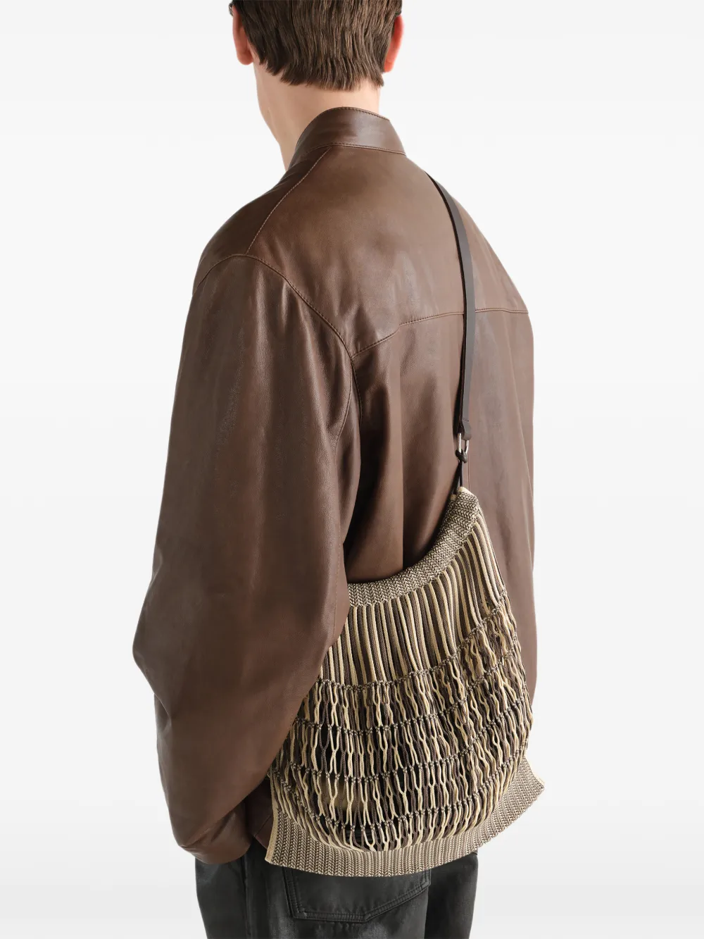 LEMAIRE Grote Filt Net crossbodytas Beige