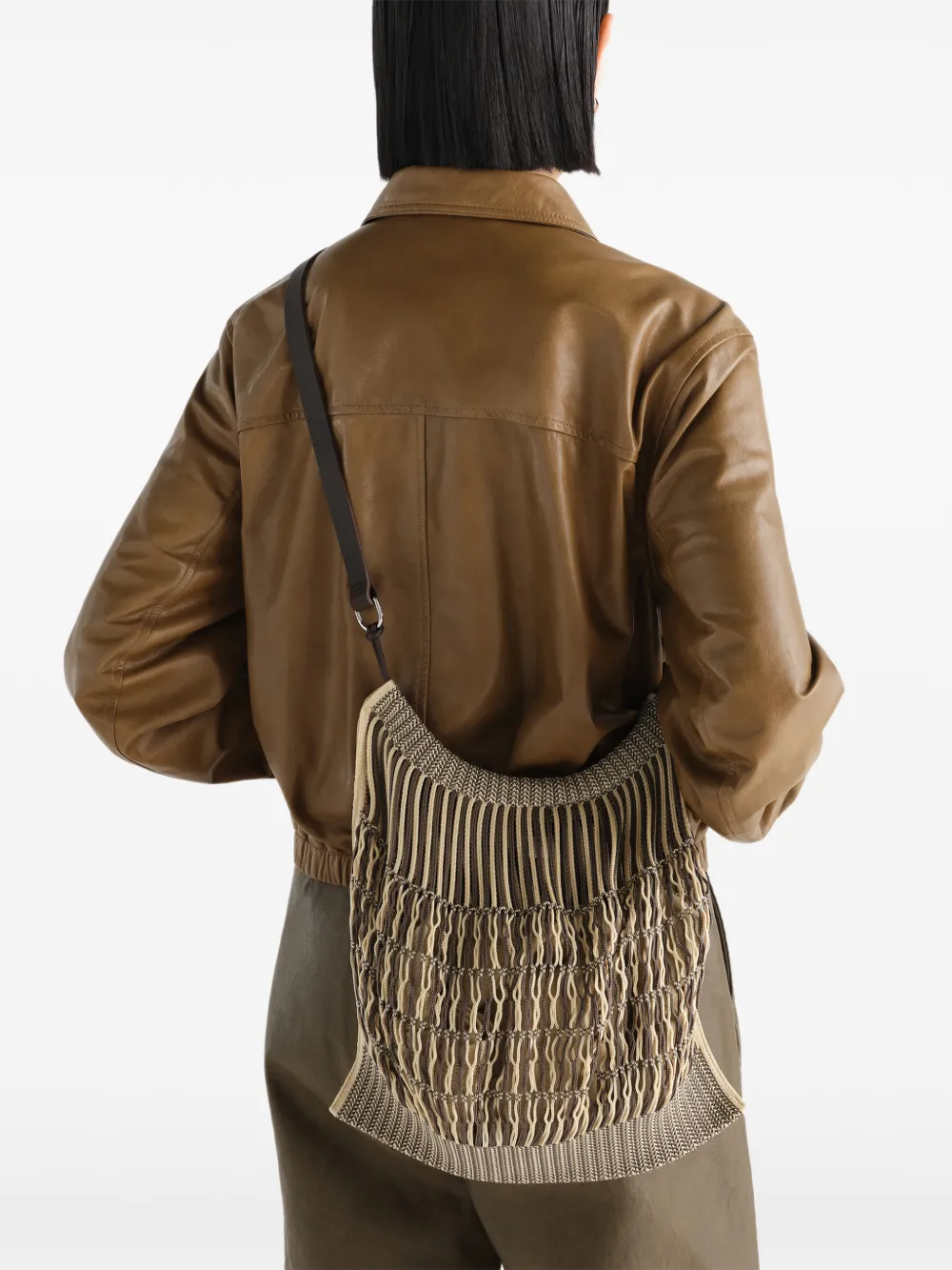 LEMAIRE Grote Filt Net crossbodytas Beige