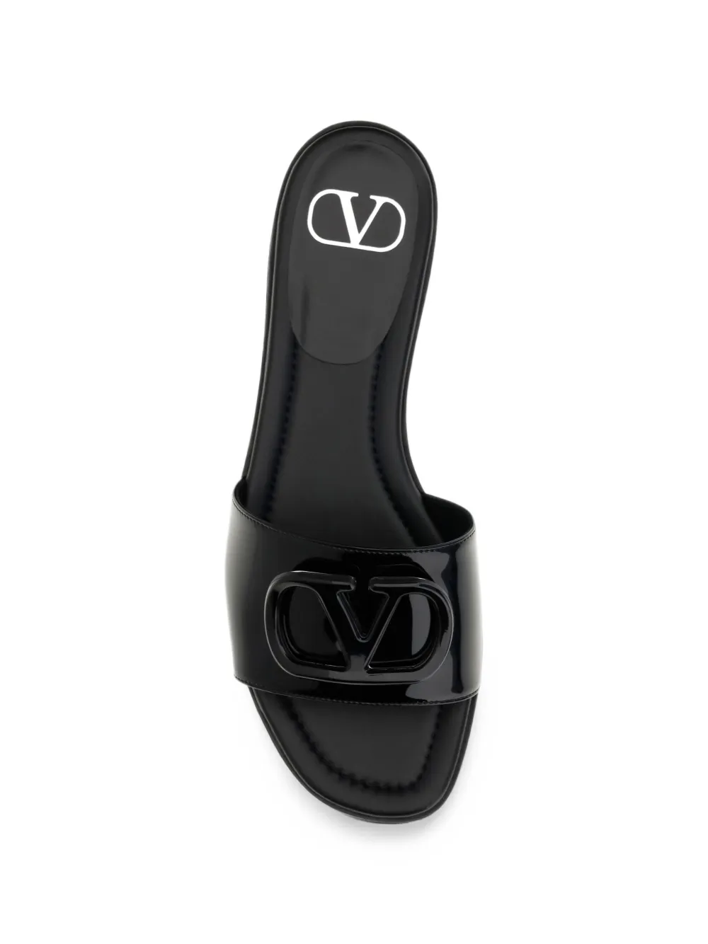 Valentino Garavani VLogo Signature patent-leather sandals Zwart