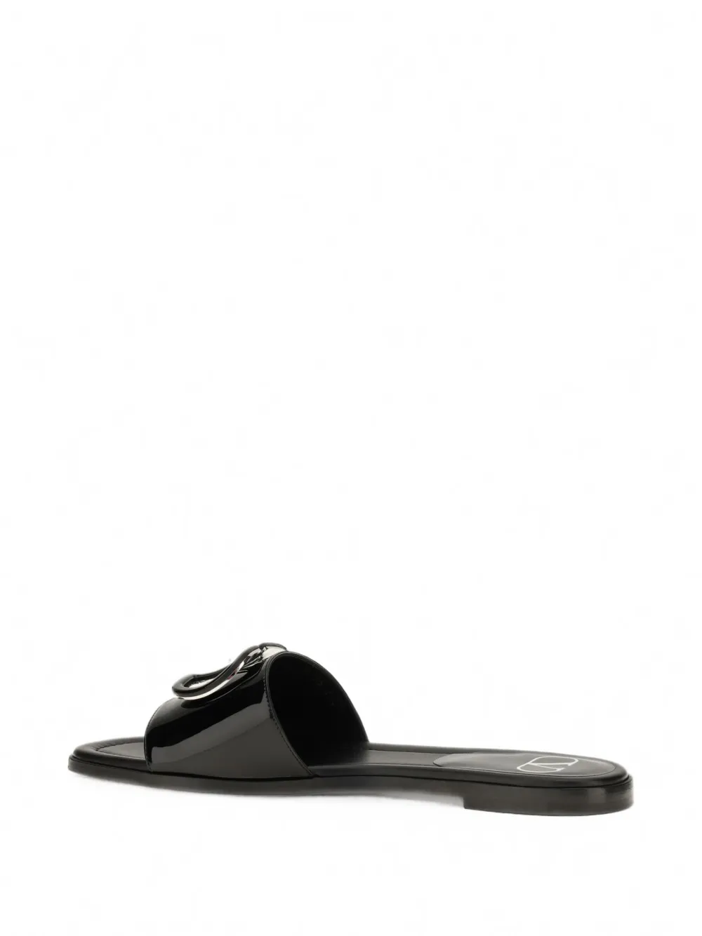 Valentino Garavani VLogo Signature patent-leather sandals Zwart