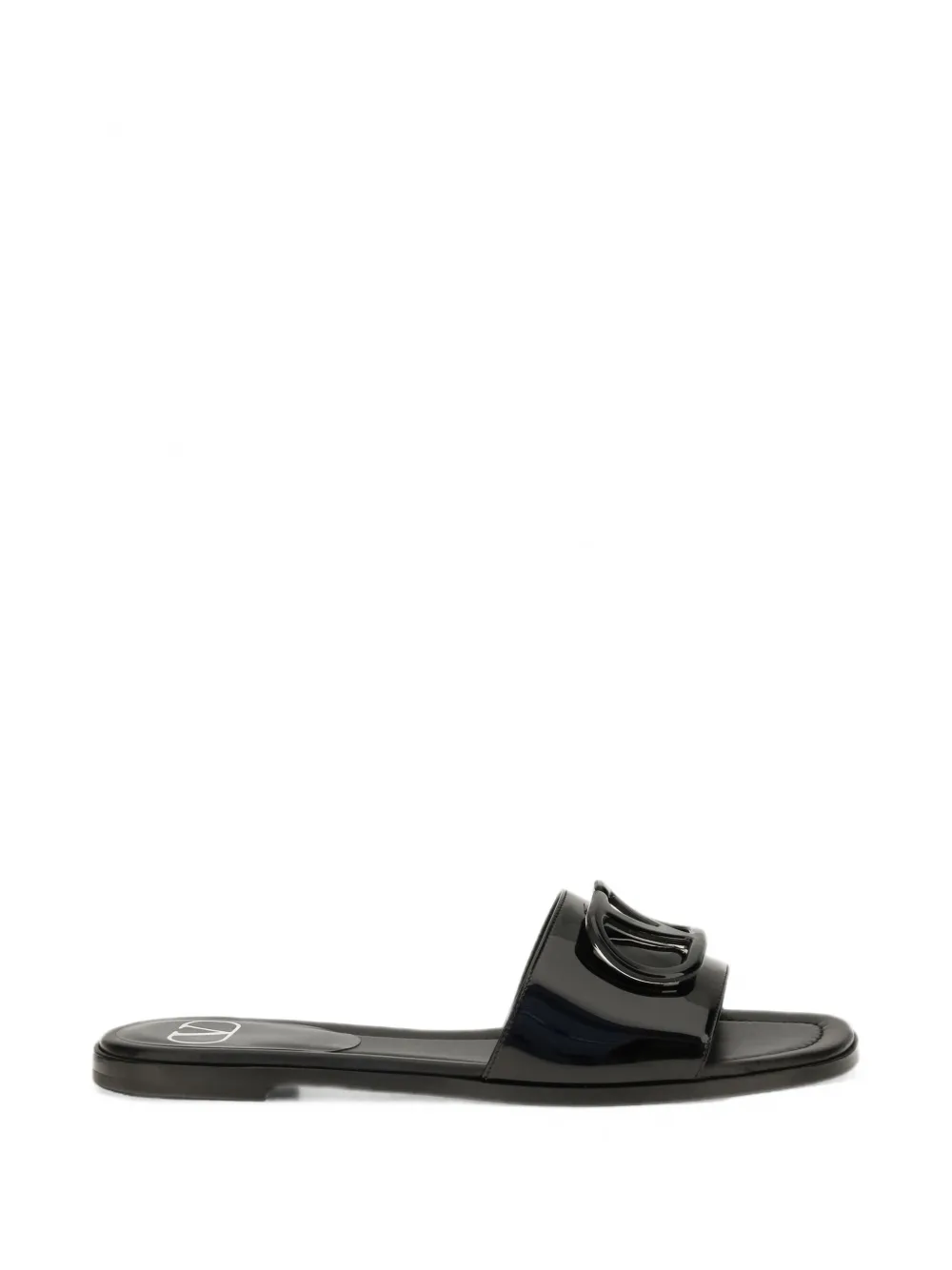 Valentino Garavani VLogo Signature patent-leather sandals Zwart