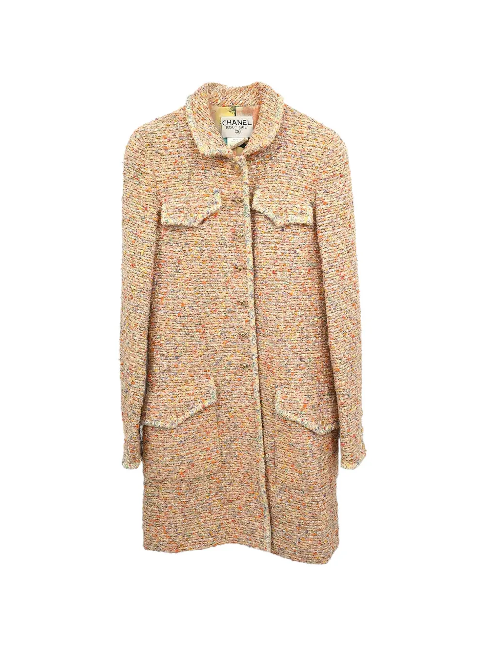 CHANEL Pre-Owned 1997 single-breasted coat - Orange