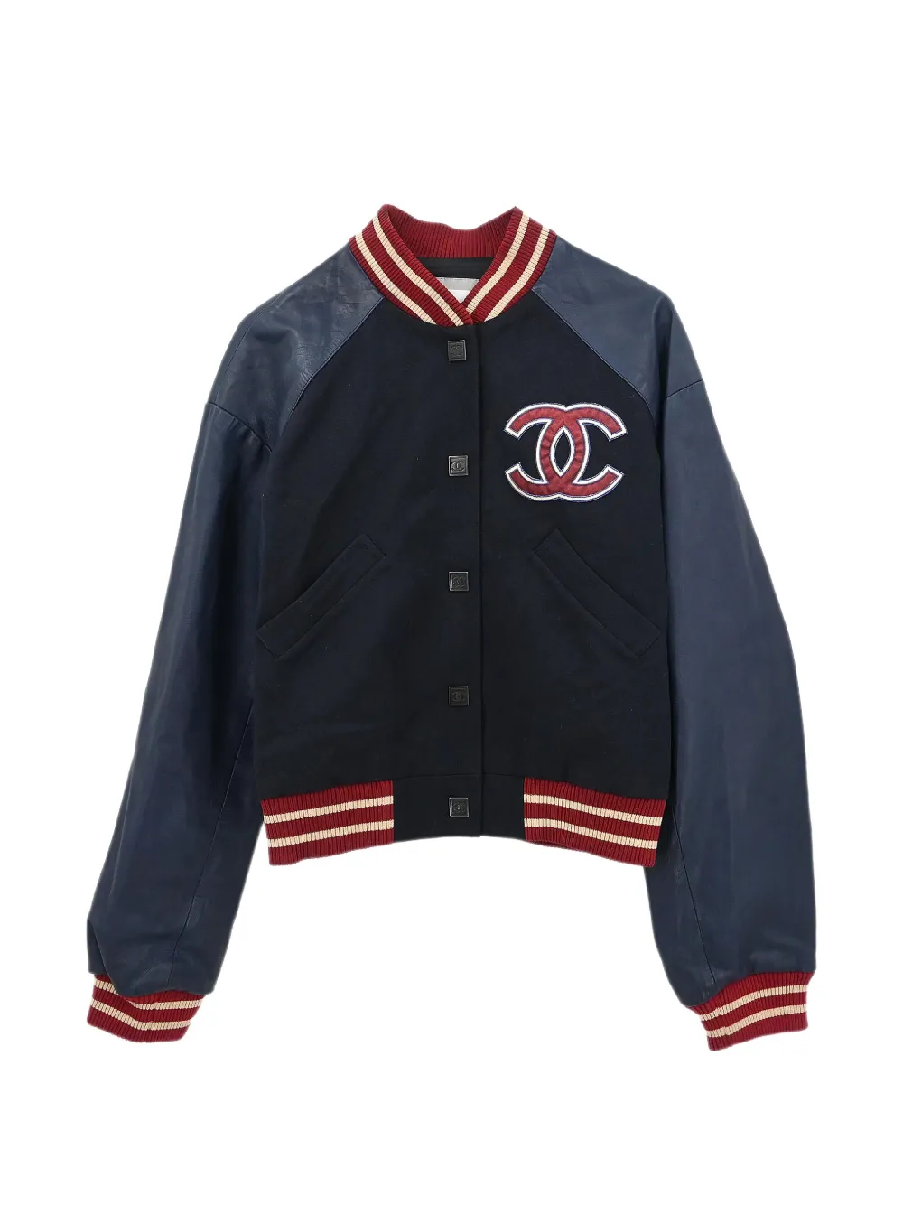 CHANEL Pre-Owned 2004 Sport Line Spring Letterman bomber jacket - Schwarz