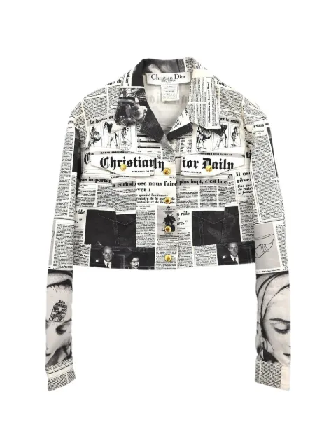Christian Dior Pre-Owned 2000 Newspaper-print cropped jacket