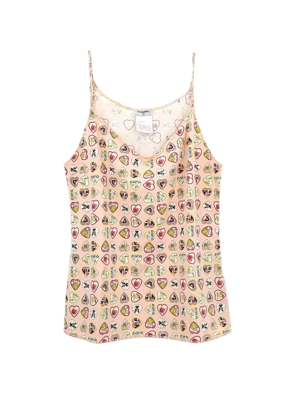 CHANEL Pre-Owned 2006 heart-print camisole - Rosa