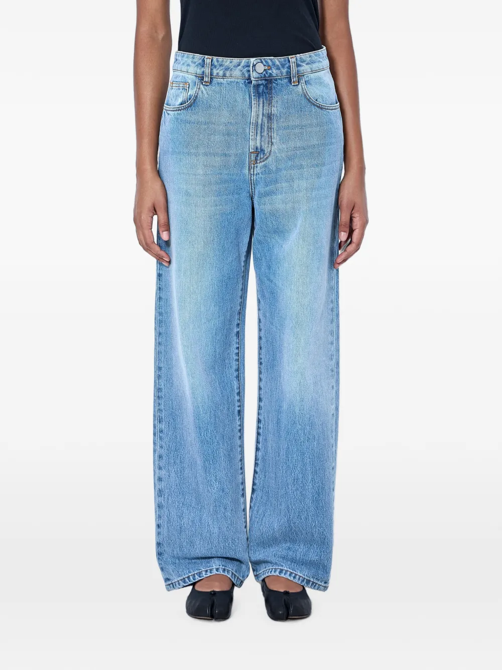 Róhe Bruun wide-leg jeans - Blau