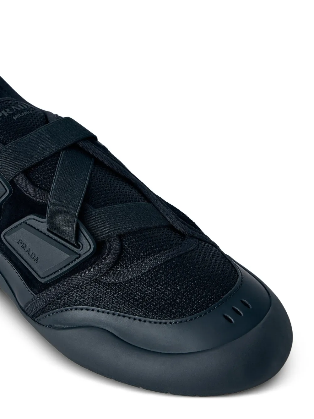 Prada Speedrock leren sneakers met mesh Zwart