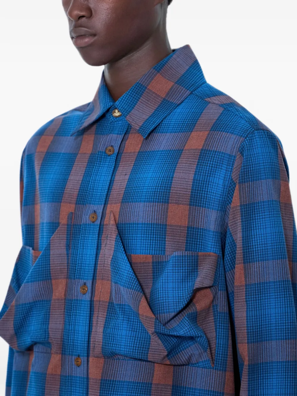 Vivienne Westwood Geruit overhemd Blauw