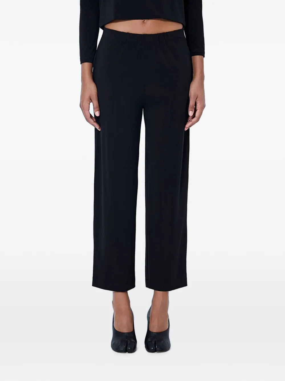 Issey Miyake elasticated-waist straight-leg trousers - Nero