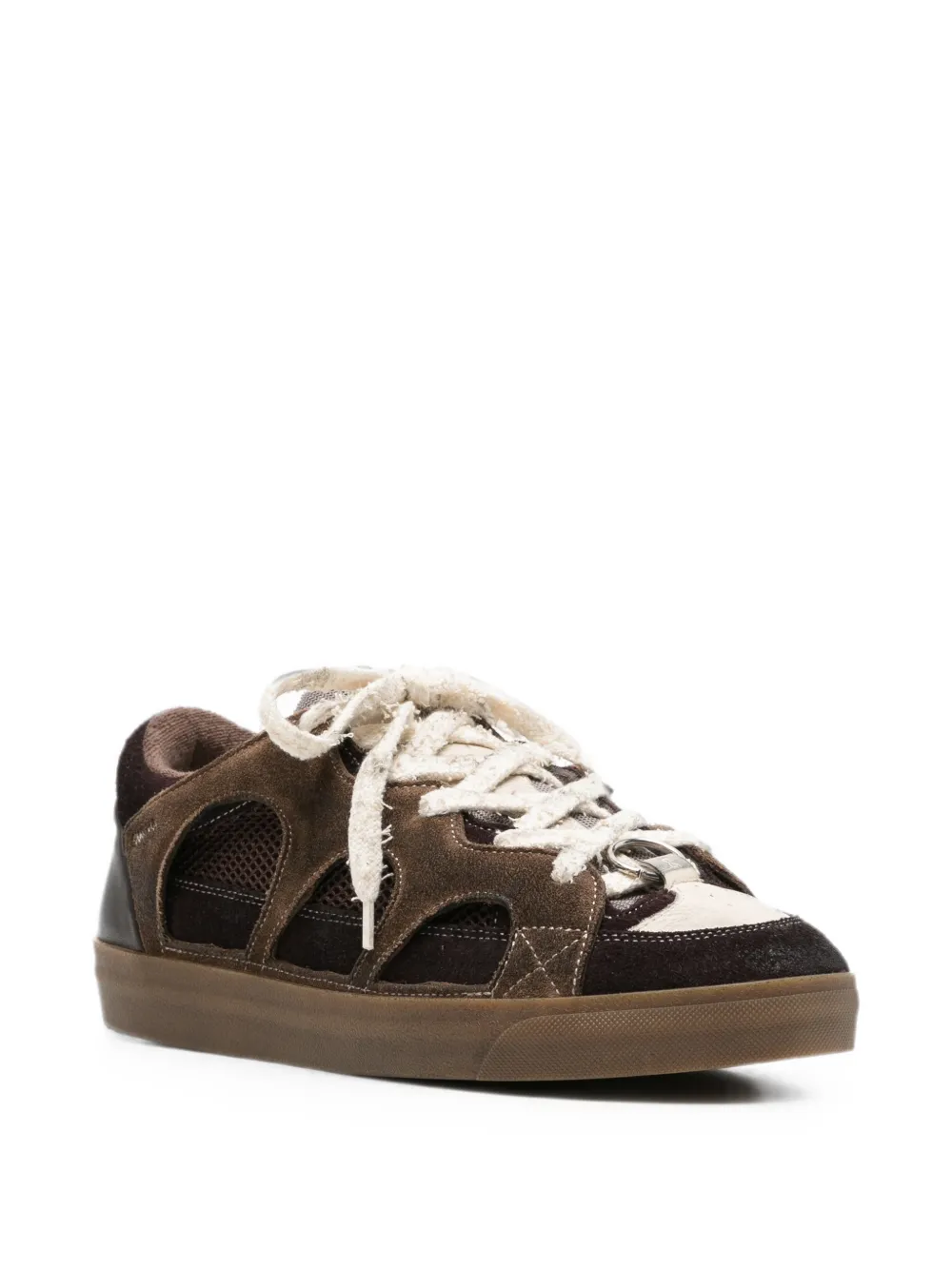 SANTHA Love Park cut-out panelled sneakers Bruin