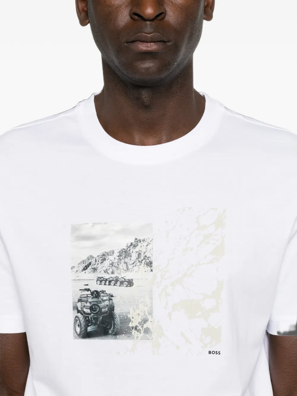 BOSS T-shirt met grafische print Wit