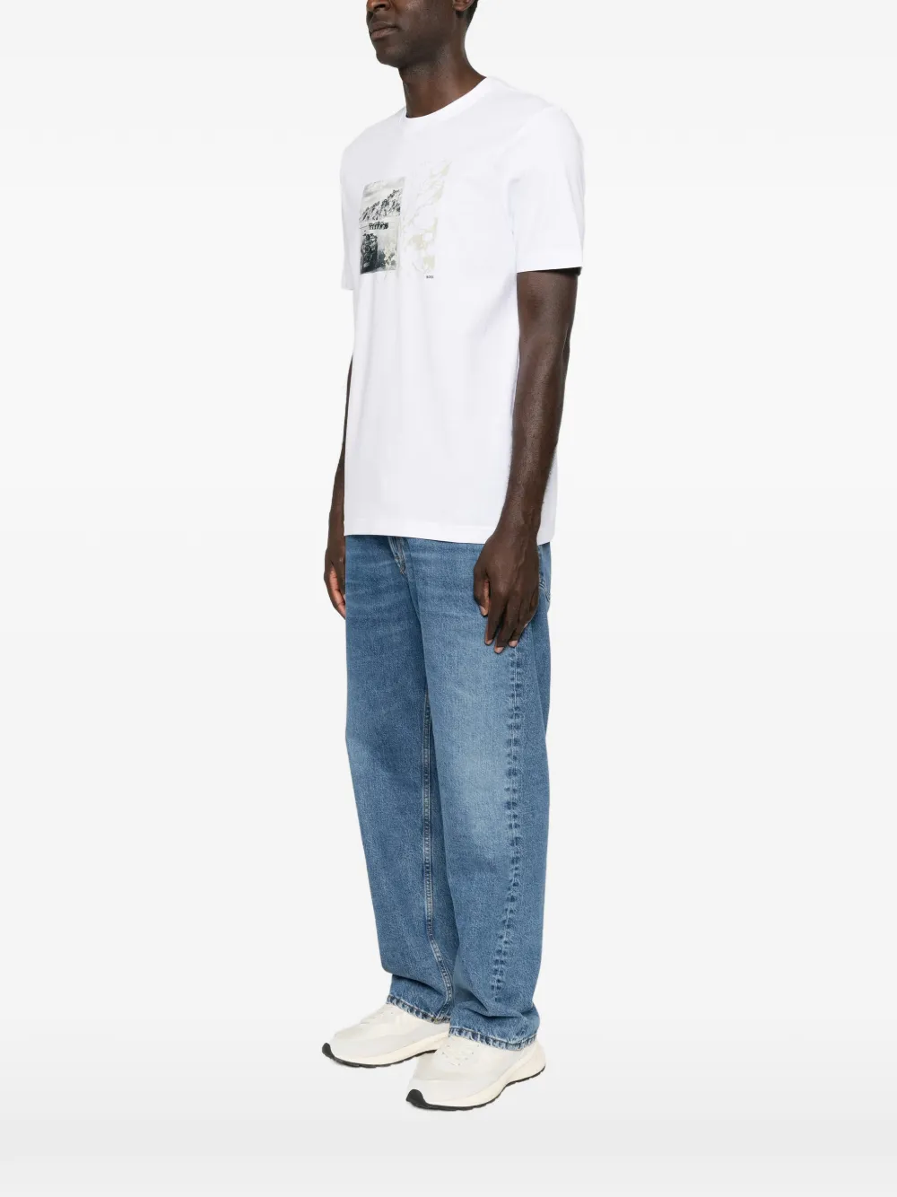 BOSS T-shirt met grafische print Wit
