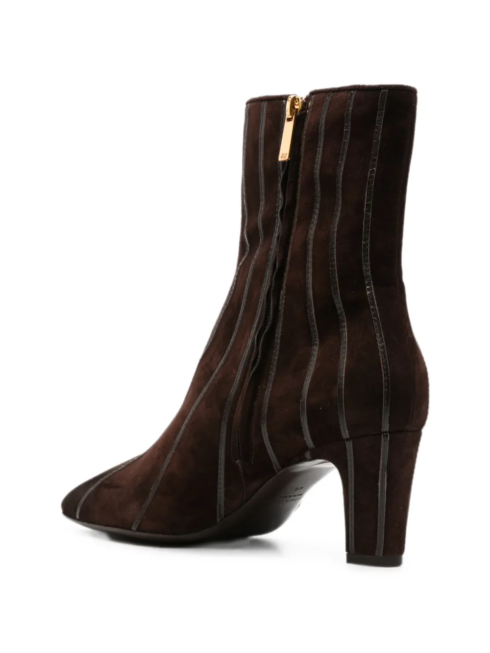 Herbert Levine Zip-fastening Panelled Ankle Boots in Brown, view 3